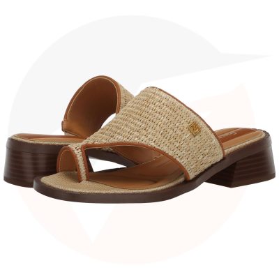 Raffia fabric upper thong sandals for women,Classic round toe shoes